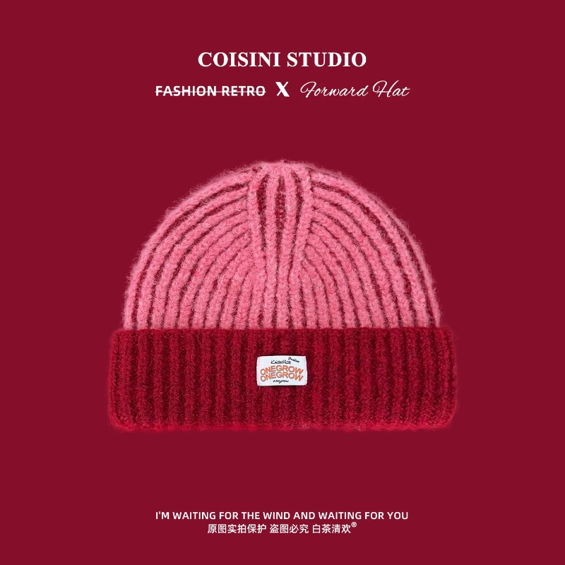 Women Striped Fuzzy Knit Beani - Beanie Cuffed Knit review and price