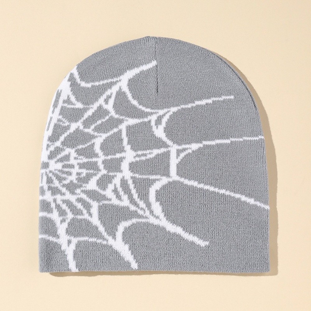 Y2K Soft Spider Web Pattern Be - Beanie Cuffed Knit review and price