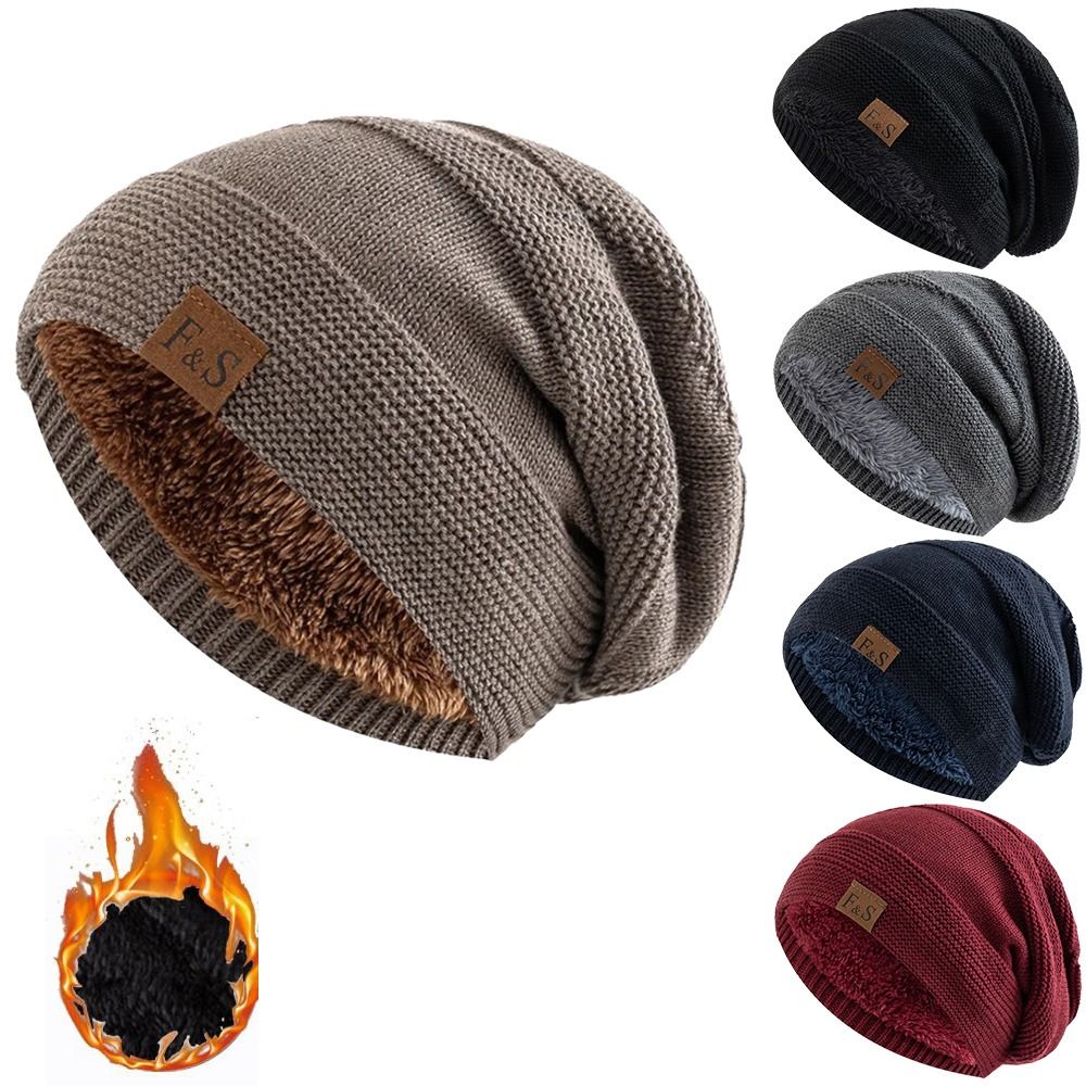 Casual Fur Lined Winter Beanie - Beanie Cuffed Knit review and price