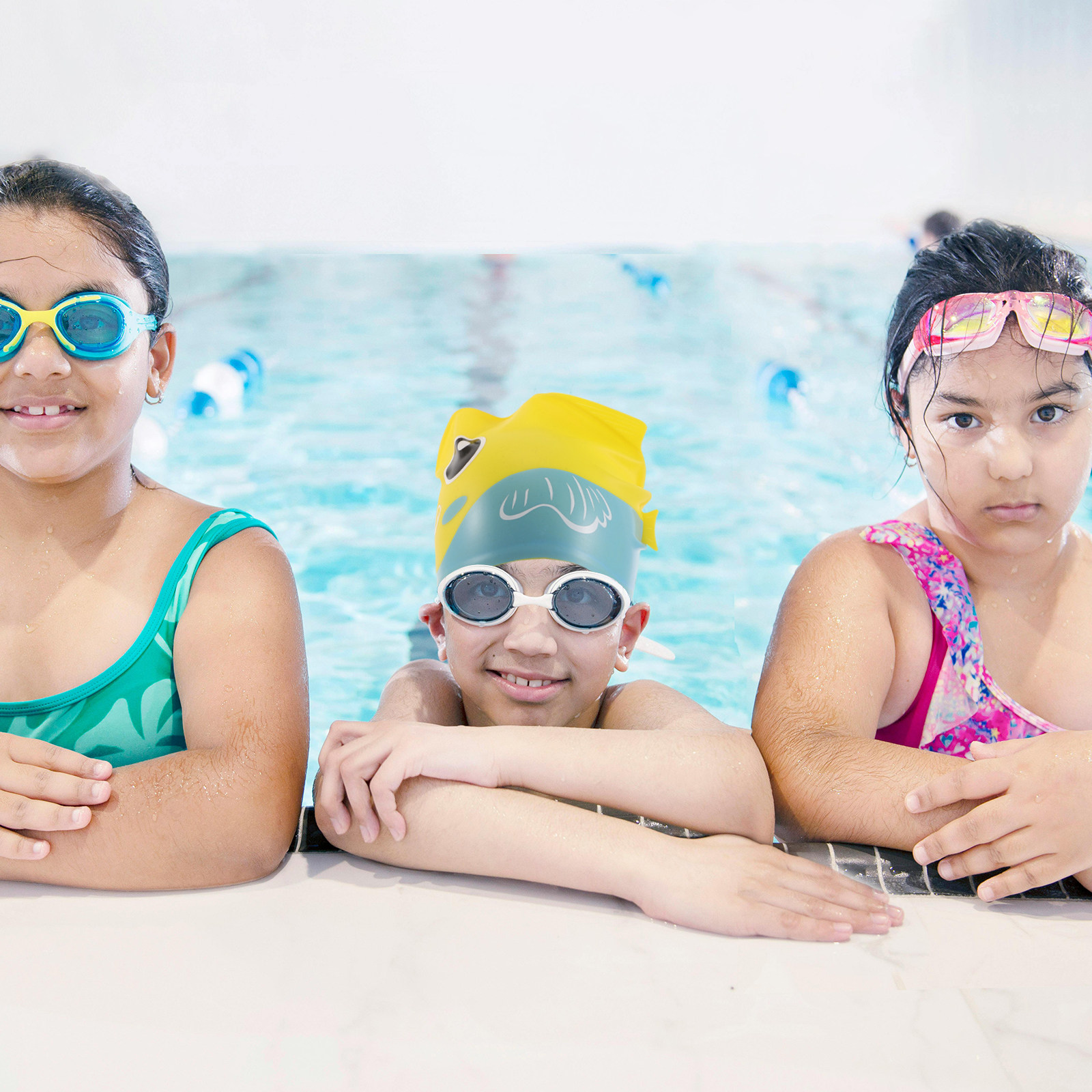 Kids Silicone Swim Cap Cute Fi - Swim Hat Silicone review and price
